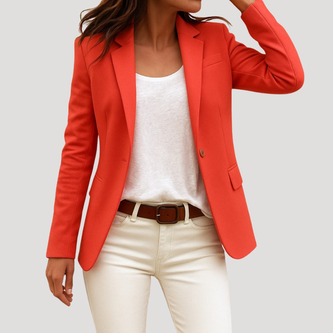 Women Blazer | Fitted cut with single-button closure and lapel collar