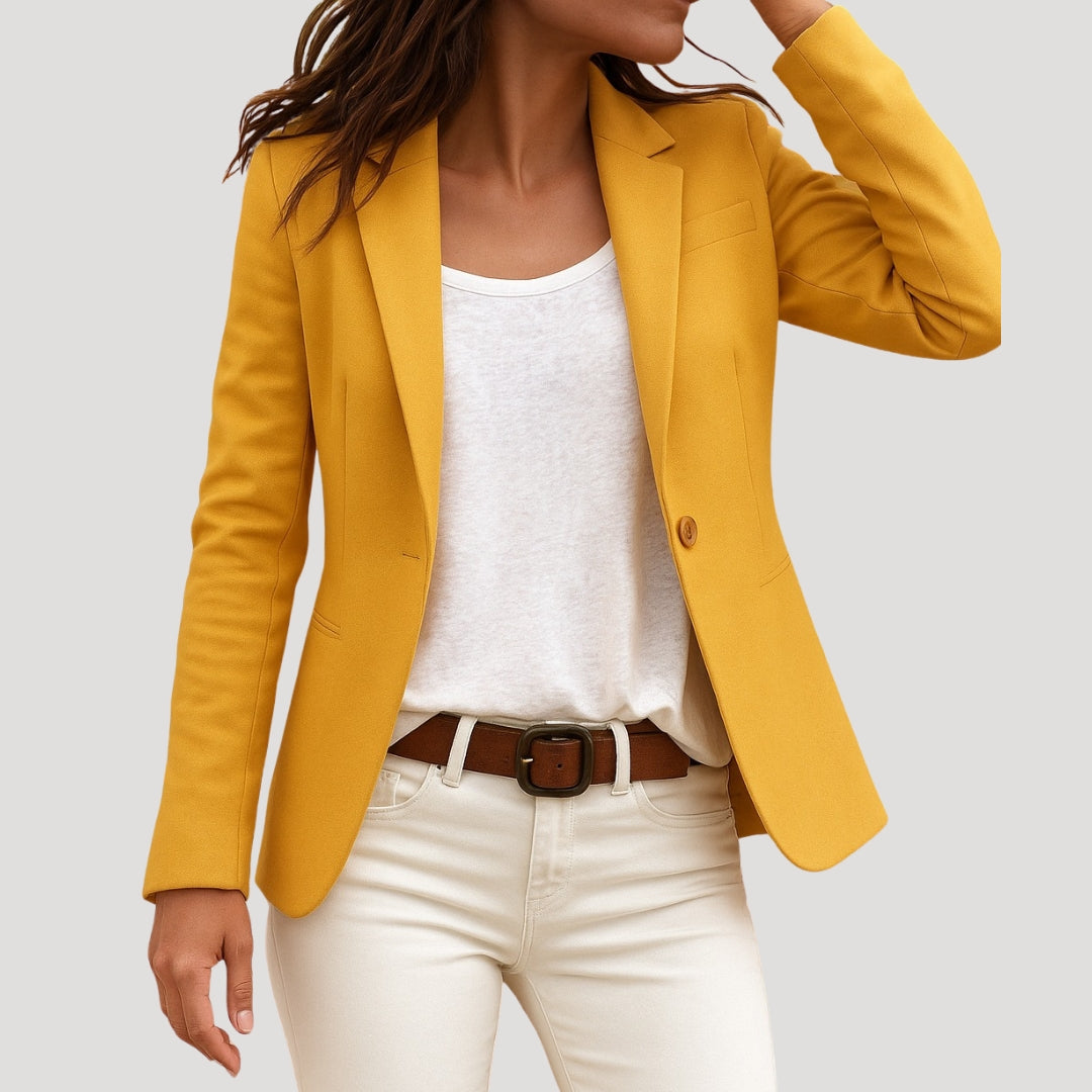 Women Blazer | Fitted cut with single-button closure and lapel collar