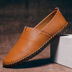 Pebbled Grain Leather Look Slip On Loafers for Men