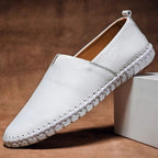 Pebbled Grain Leather Look Slip On Loafers for Men