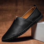 Pebbled Grain Leather Look Slip On Loafers for Men