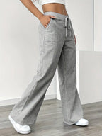 Striped Wide Flare Trousers for Women | Beach Summer