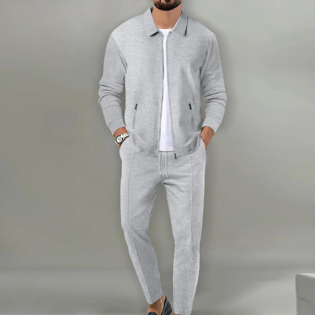 Casual Cardigan Style Top Set with Coordinated Pieces for Men
