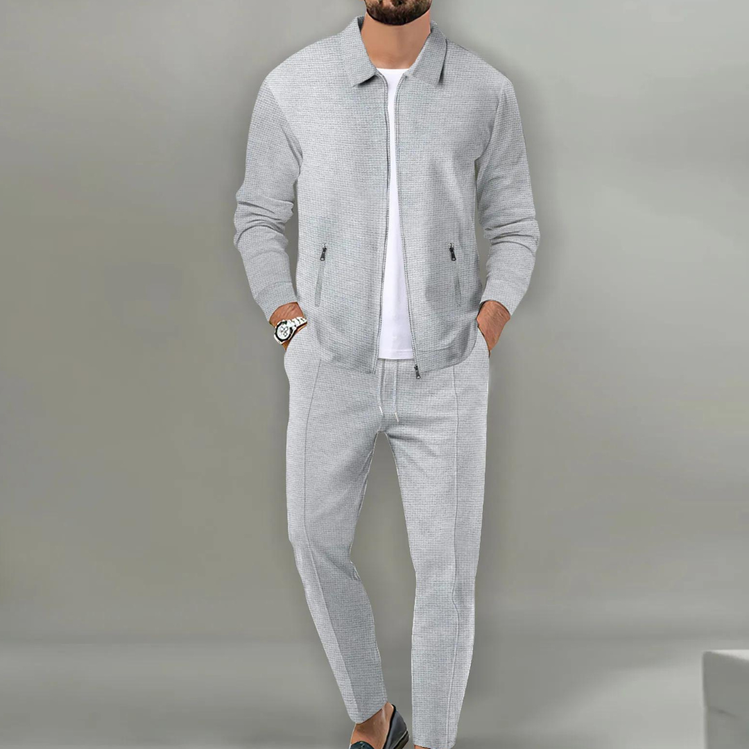 Casual Cardigan Style Top Set with Coordinated Pieces for Men