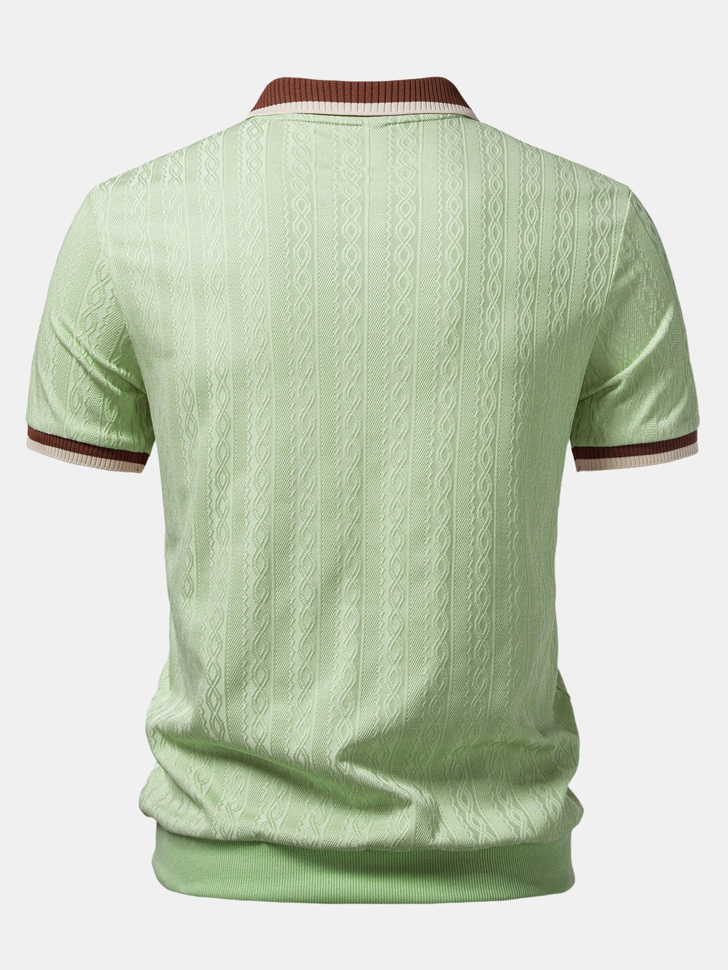 Textured Knit Quarter Zip Tailored Polo Shirt for Men | Smart Casual Style