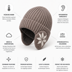 Fleece Lined Ribbed Knit Winter Beanie Hat with Ear Flaps for Men | Cold Weather