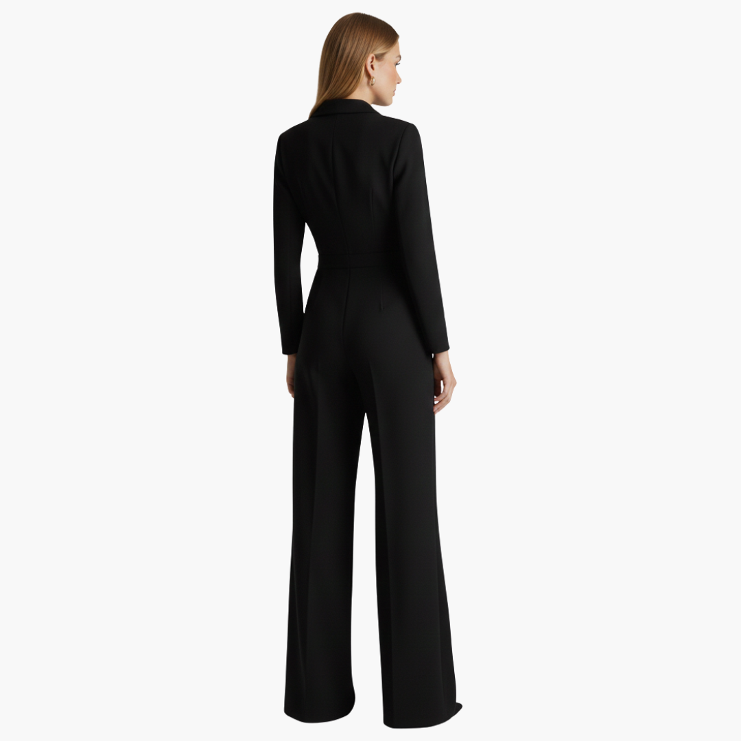 Women Jumpsuit | Wide-leg fit with shirt collar and button front