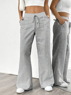 Striped Wide Flare Trousers for Women | Beach Summer