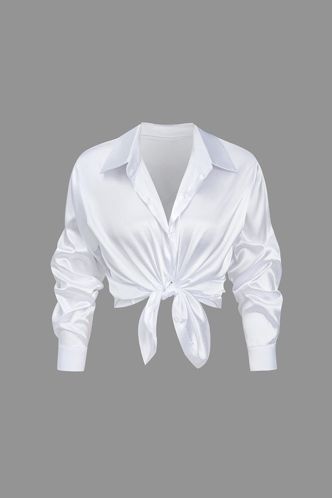 Women Blouse | Long sleeve with collar and front tie detail