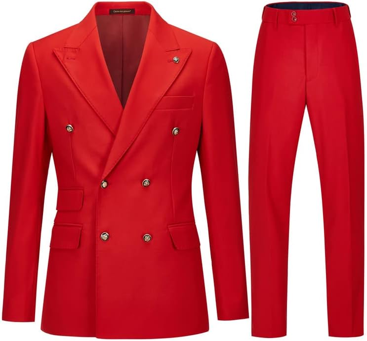 Double Breasted Slim Fit Two Piece Suit for Men | Wedding and Business Wear