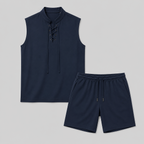 Men's Sleeveless Summer Set with Short Trousers for Men