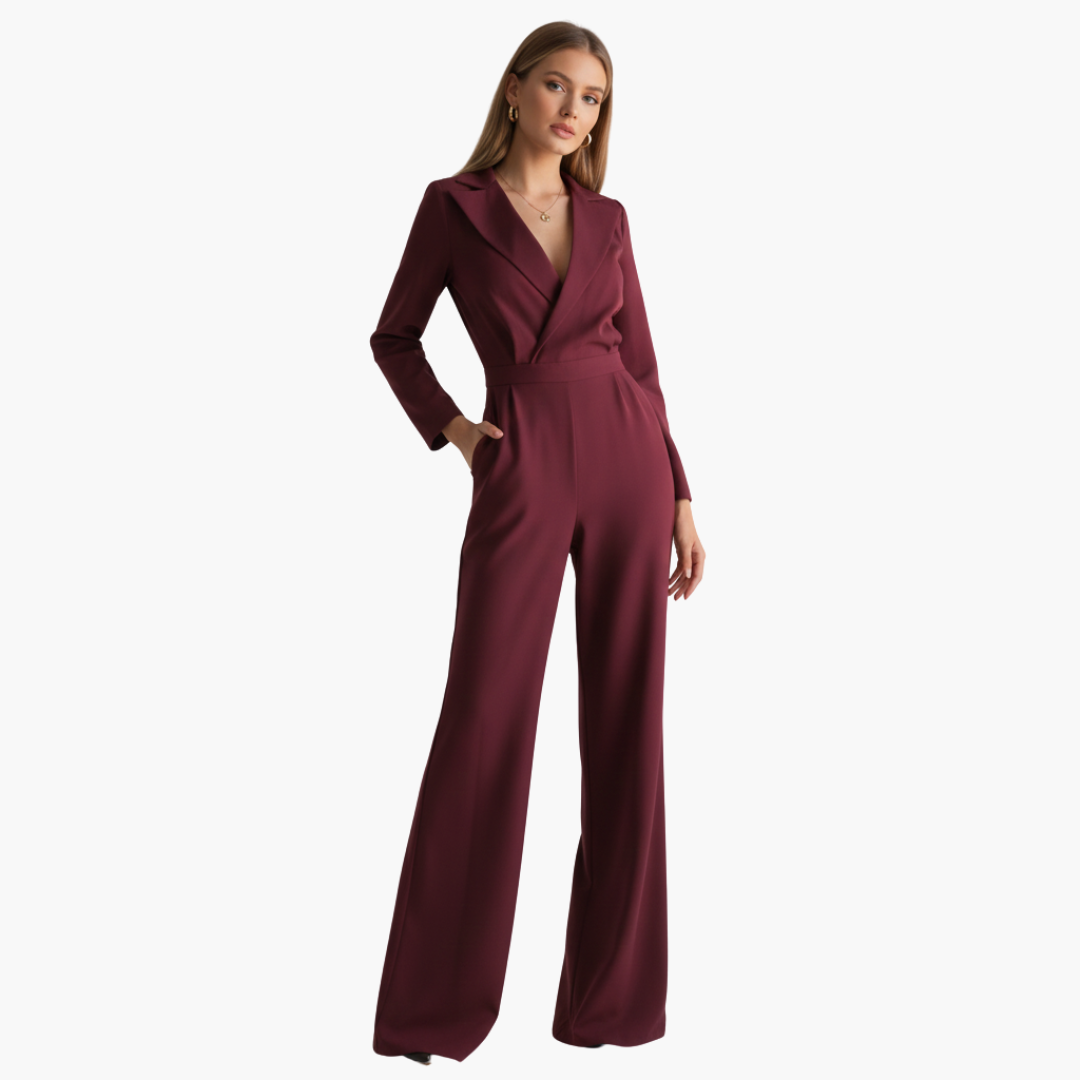 Women Jumpsuit | Wide-leg fit with shirt collar and button front