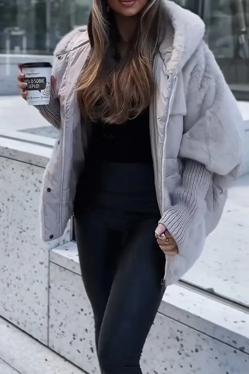 Plush Hooded Jacket for Women | Fleece Lined Winter Coat