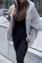Plush Hooded Jacket for Women | Fleece Lined Winter Coat