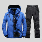 Waterproof Regular Fit Two Piece Ski Suit with Jacket and Trousers for Men
