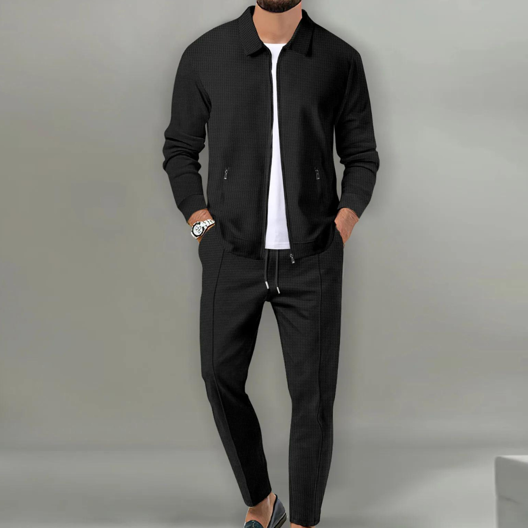 Casual Cardigan Style Top Set with Coordinated Pieces for Men