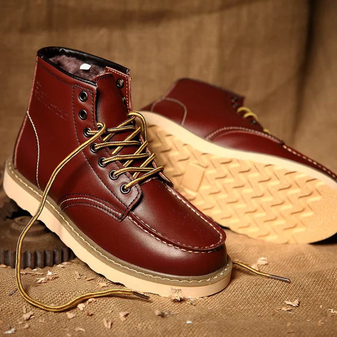 Brown Lace-Up Ankle Boots for Men | Vintage Style