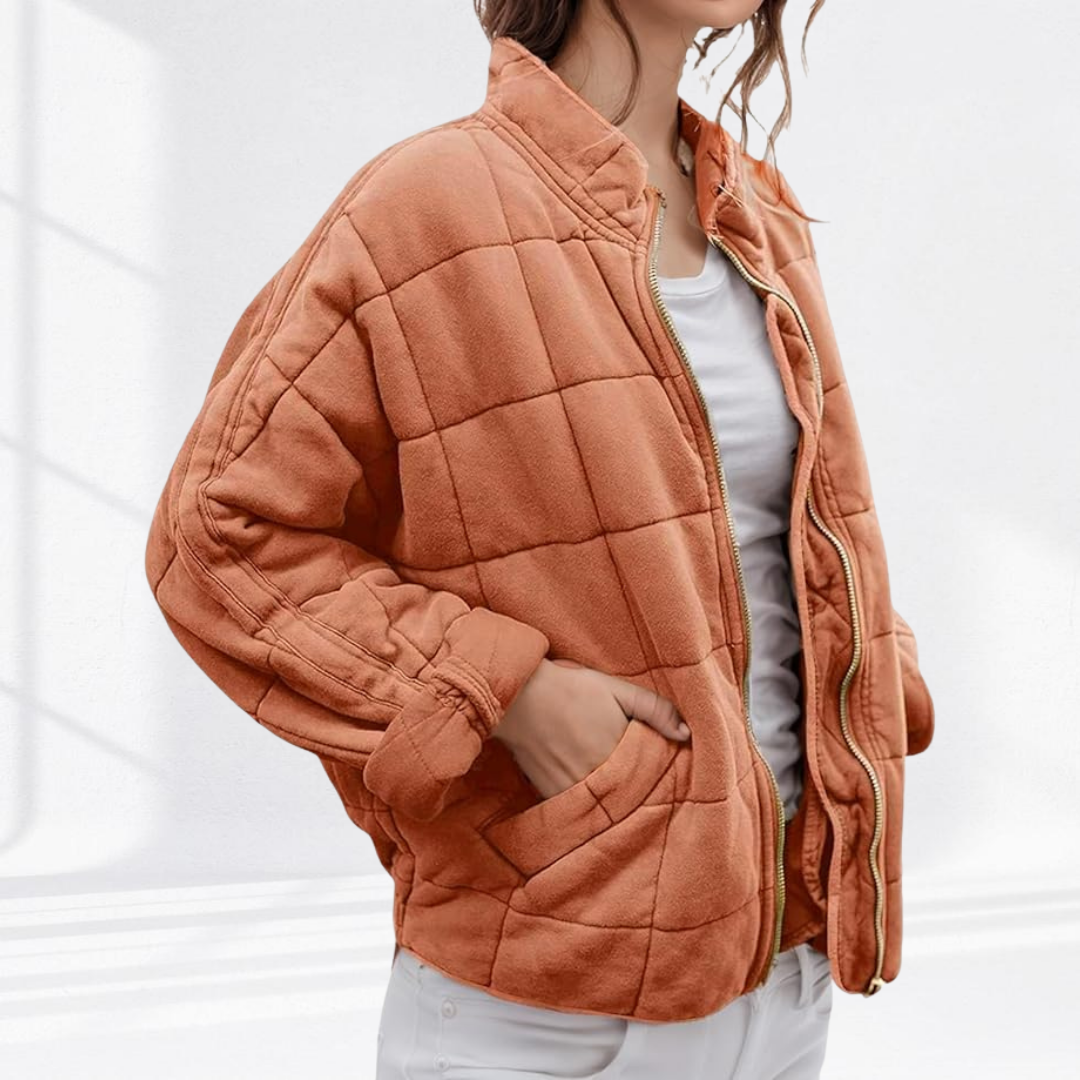 Quilted Lightweight Casual Jacket for Women | Wrinkle Resistant Machine Washable