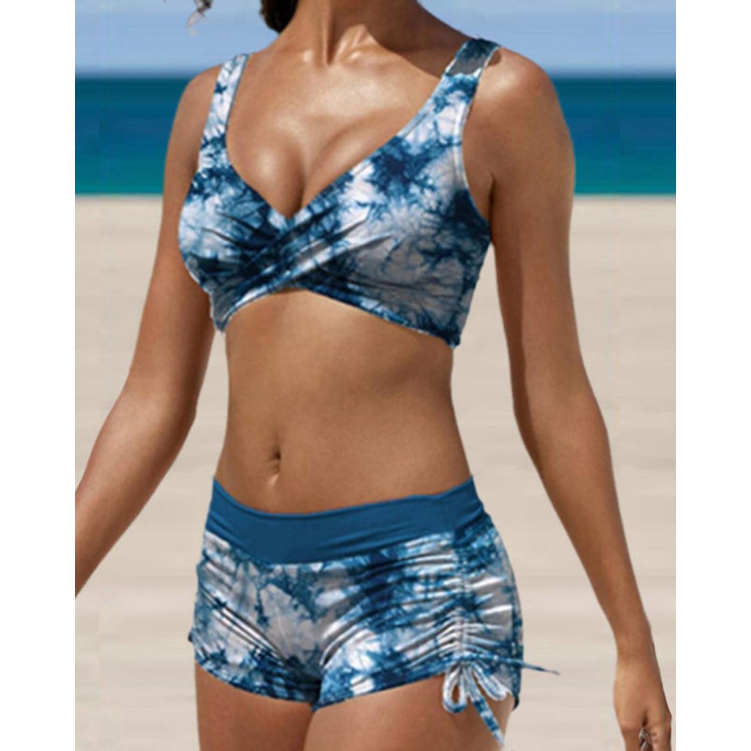 Women Bikini Set | Wide Strap Wrap Top & Shorts