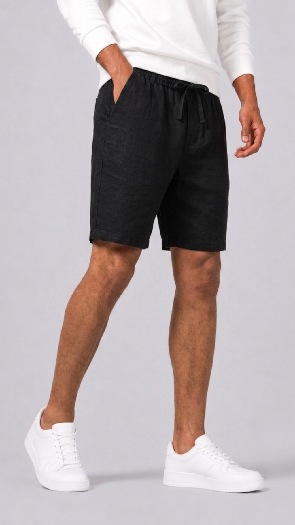 Linen Relaxed Fit Shorts for Men | Elasticated Drawstring Waist