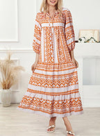 Floral Print Puff Sleeve Maxi Dress for Women | Summer Boho