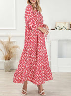 Floral Print Puff Sleeve Maxi Dress for Women | Summer Boho