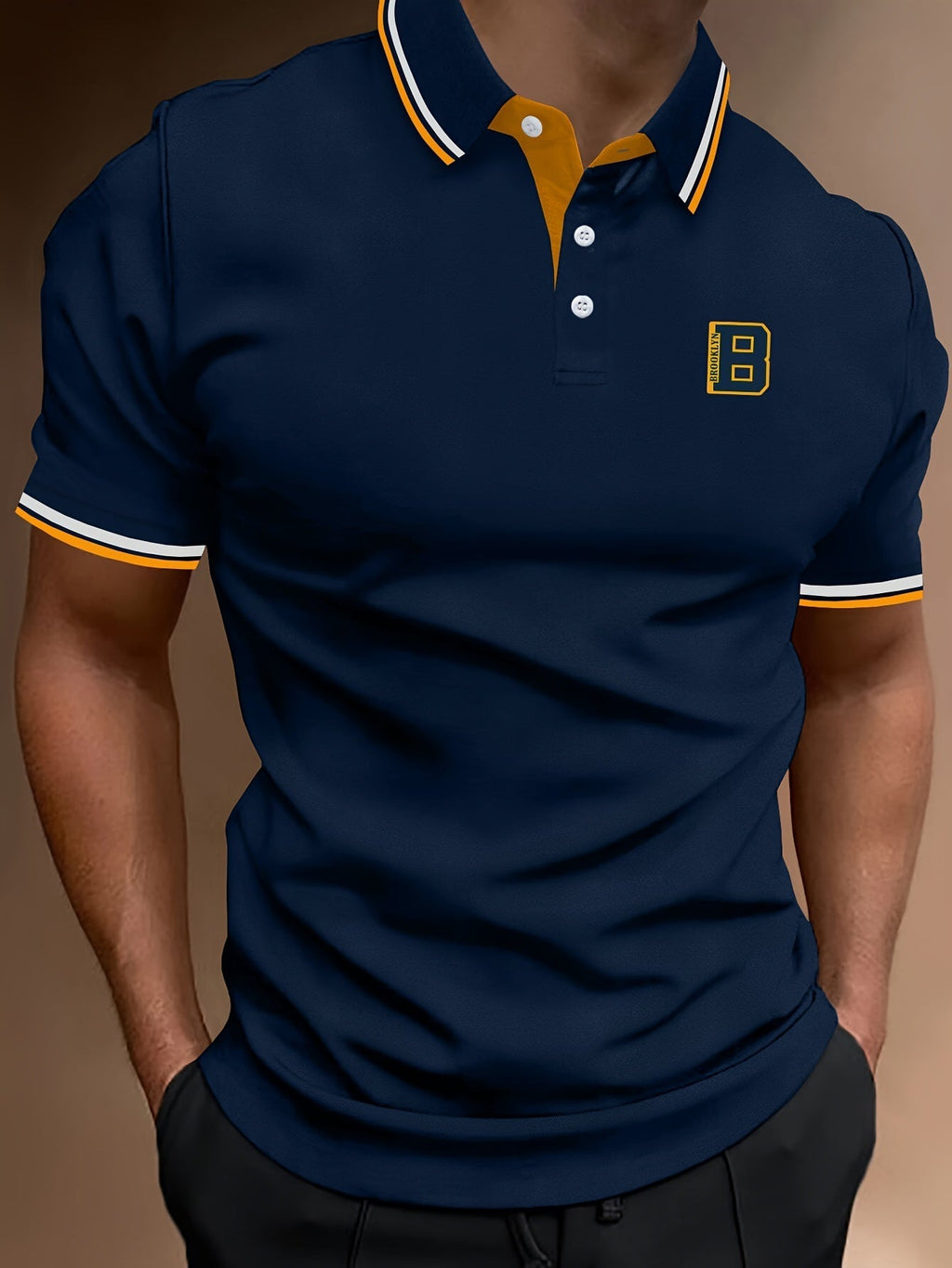 Yellow Striped Short Sleeve Knit Polo Shirt for Men | Regular Fit Summer Wear