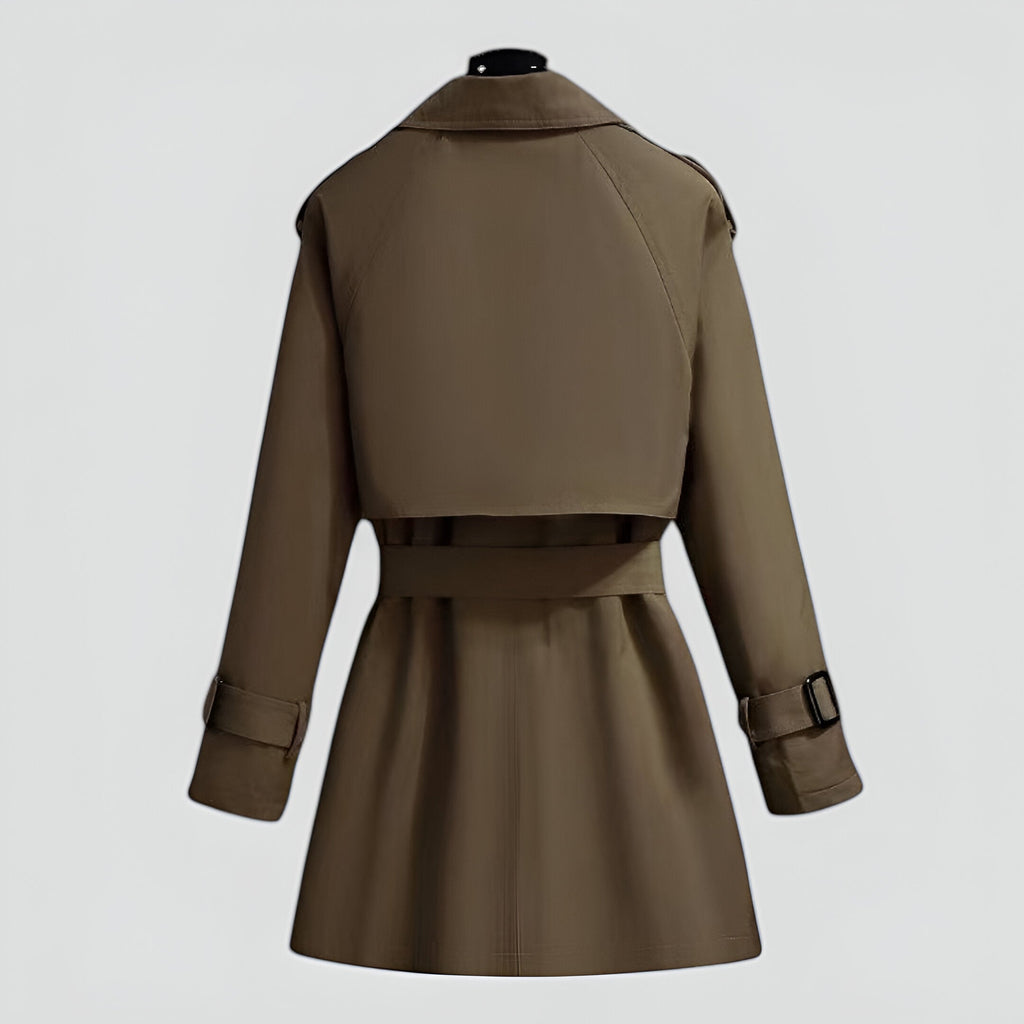 Double Breasted Mid Length Trench Coat for Women | Spring Autumn Outerwear