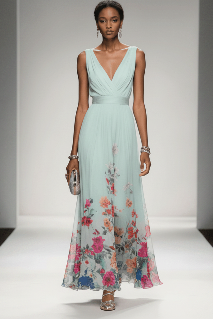Floral Print Maxi Dress for Women | Lightweight Summer Occasion