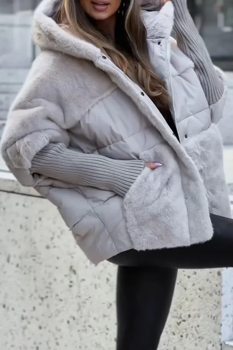 Plush Hooded Jacket for Women | Fleece Lined Winter Coat