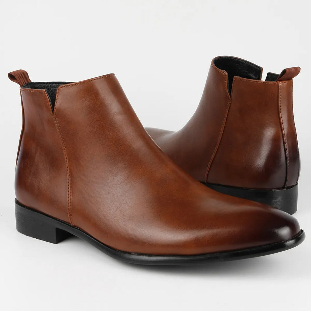 Men's Ankle Chelsea Boots with Side Zip Closure