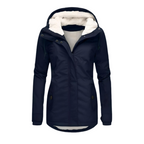 Water Repellent Hooded Slim Fit Parka Jacket with Sherpa Lining for Women