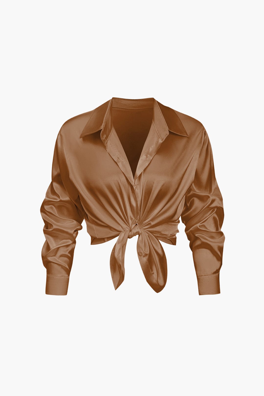 Women Blouse | Long sleeve with collar and front tie detail