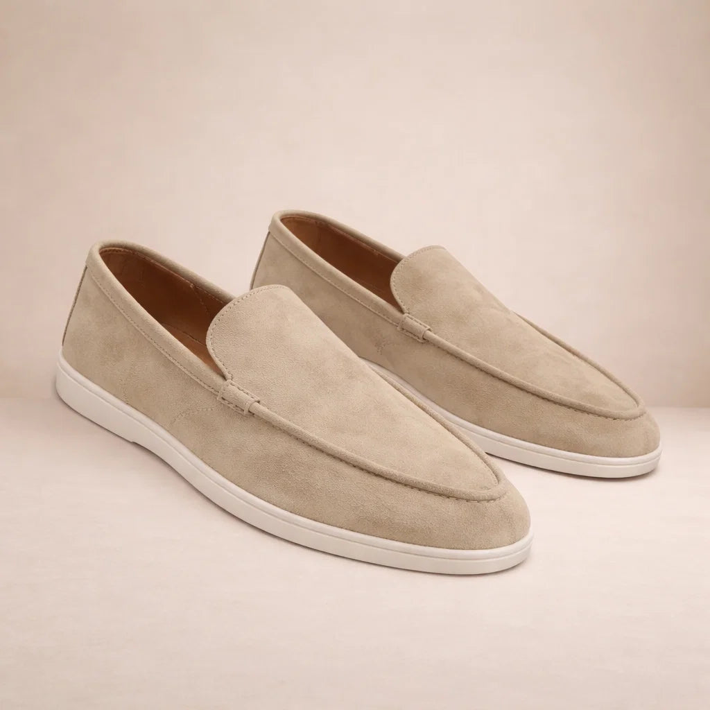 Leather Slip-On Loafers for Men Regular Fit Low Shaft