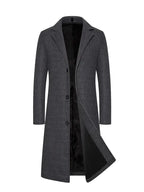 Notch Lapel Long Wool Overcoat for Men | Winter Business Style