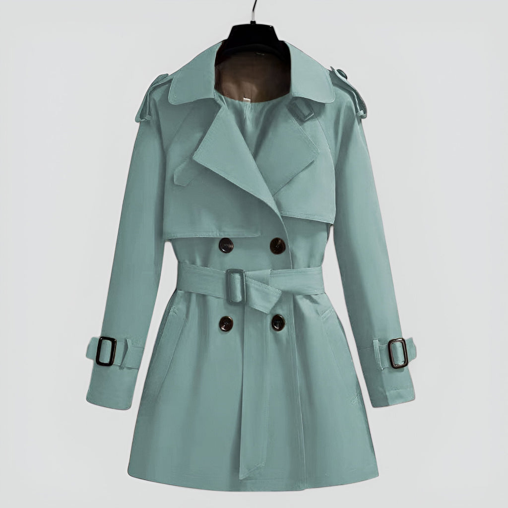Double Breasted Mid Length Trench Coat for Women | Spring Autumn Outerwear