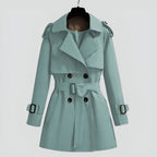 Double Breasted Mid Length Trench Coat for Women | Spring Autumn Outerwear