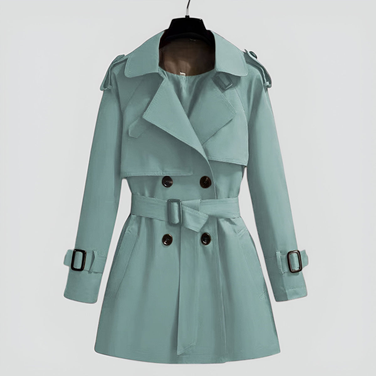 Double Breasted Mid Length Trench Coat for Women | Spring Autumn Outerwear