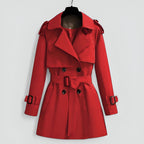 Double Breasted Mid Length Trench Coat for Women | Spring Autumn Outerwear