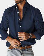 Crease Free Moisture Wicking Tailored Fit Long Sleeve Button Up Shirt for Men