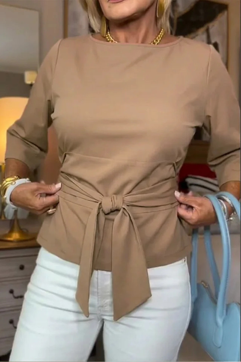 Bow Waist Tie Top for Women | Adjustable Fitted Style