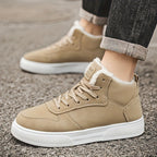 Plush Lined High Top Lace Up Trainers for Men | Cushioned Winter Walking