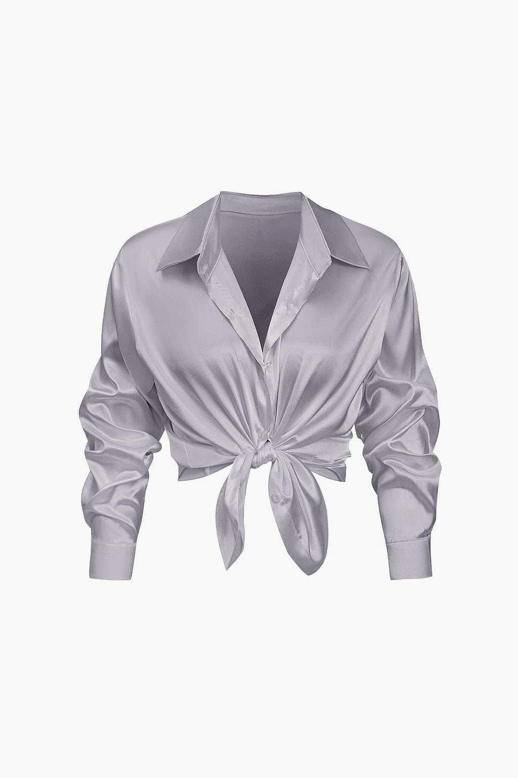Women Blouse | Long sleeve with collar and front tie detail