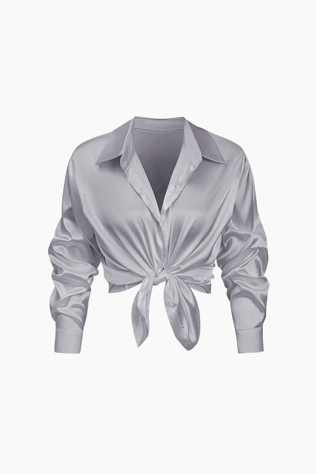 Women Blouse | Long sleeve with collar and front tie detail
