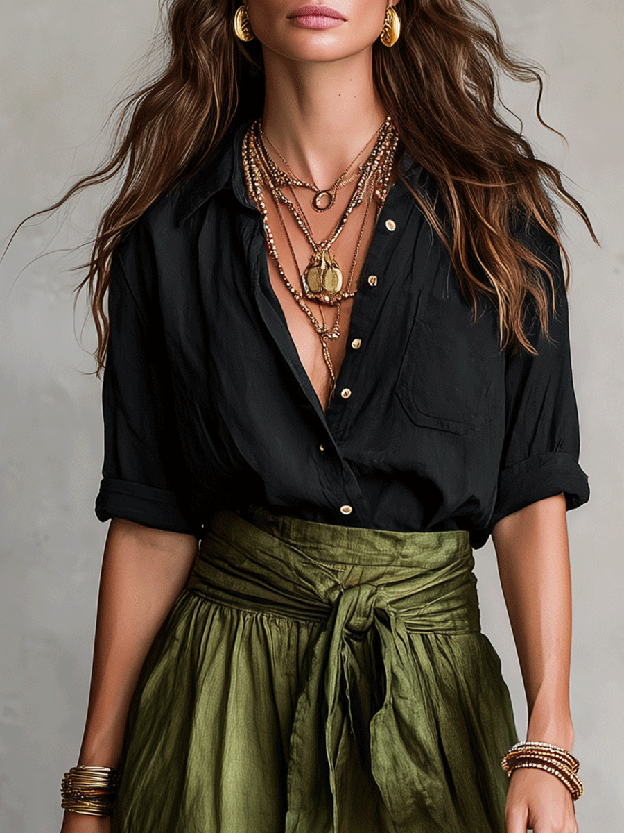 Flowy Two-Piece Skirt and Top Set for Women | Bohemian Summer Co-ord