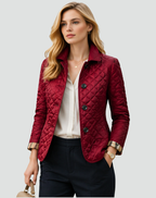 Quilted Stitch Button Front Lightweight Jacket for Women | Mid-Season Coat