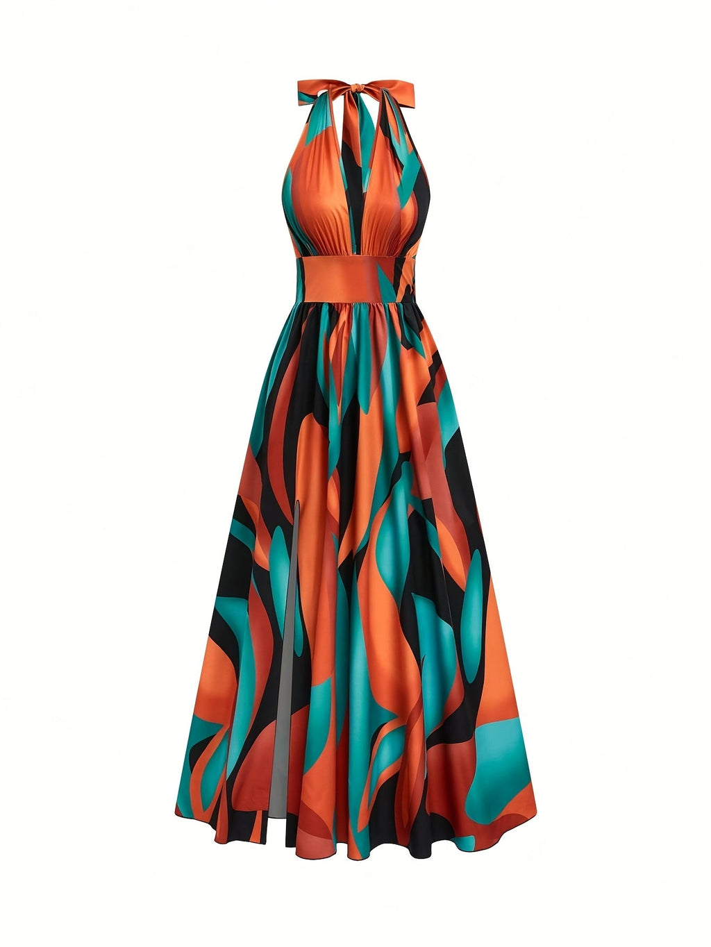 Floral Print Backless Sleeveless Maxi Dress for Women