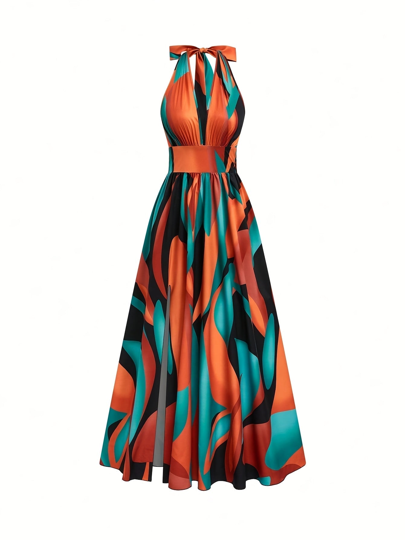 Floral Print Backless Sleeveless Maxi Dress for Women