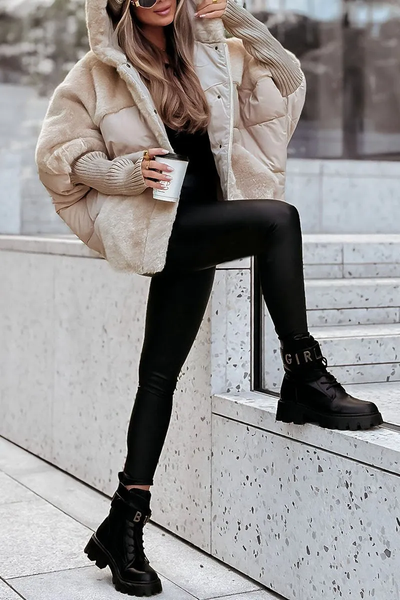 Plush Hooded Jacket for Women | Fleece Lined Winter Coat