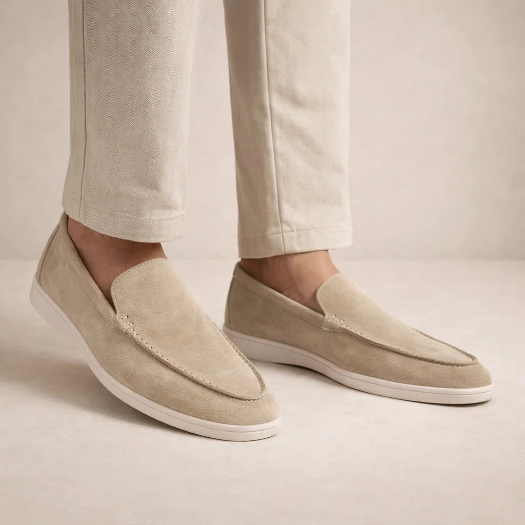 Leather Slip-On Loafers for Men Regular Fit Low Shaft
